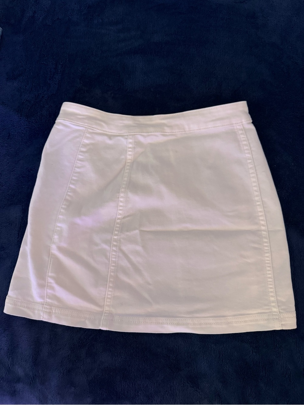 Free People White Mini Skirt with Side Wood Buttons - Picture 2 of 6